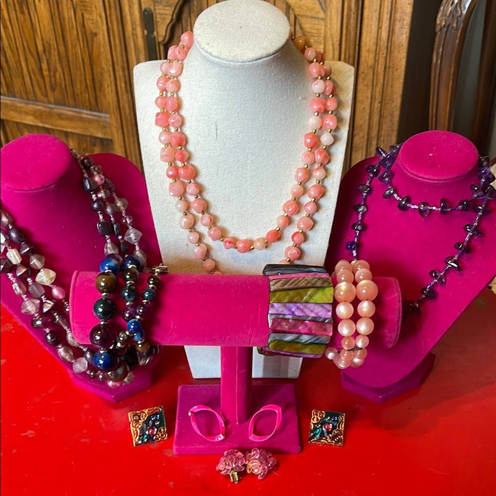 Elegant Pink and Purple Toned Jewelry